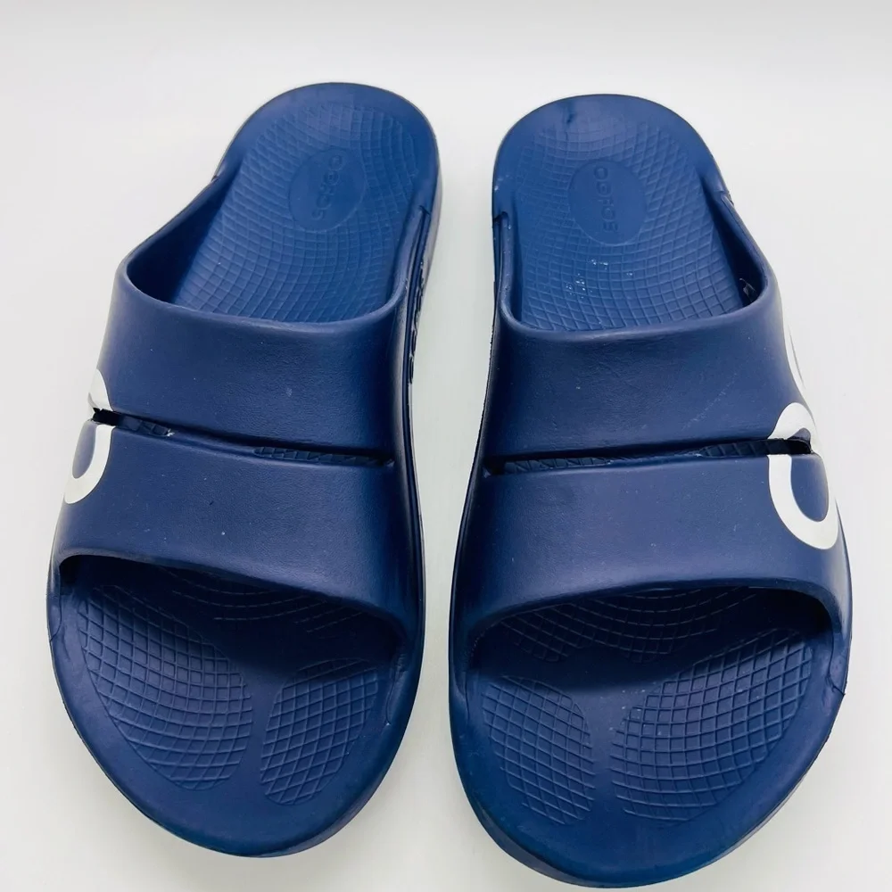 OOFOS Navy Blue Men's Ski On Recovery Sandals Size 11